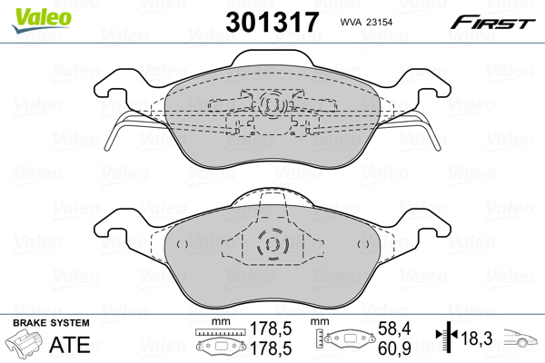 Placute frana VALEO 301317