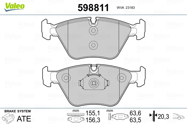 Placute frana VALEO 598811