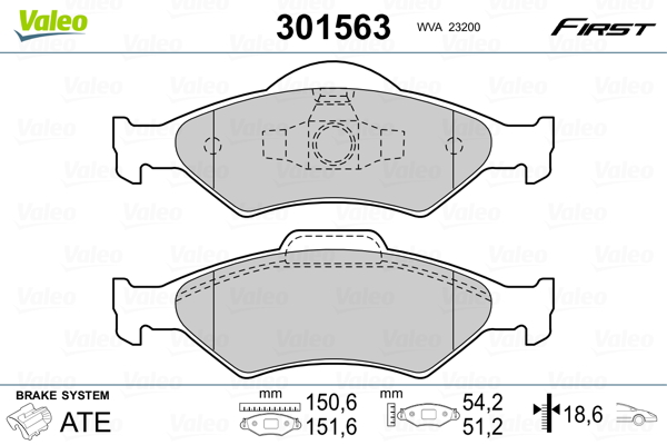 Placute frana VALEO 301563