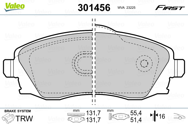 Placute frana VALEO 301456