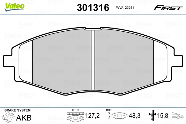 Placute frana VALEO 301316