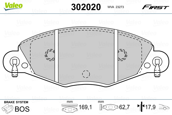 Placute frana VALEO 302020