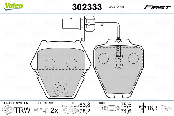Placute frana VALEO 302333