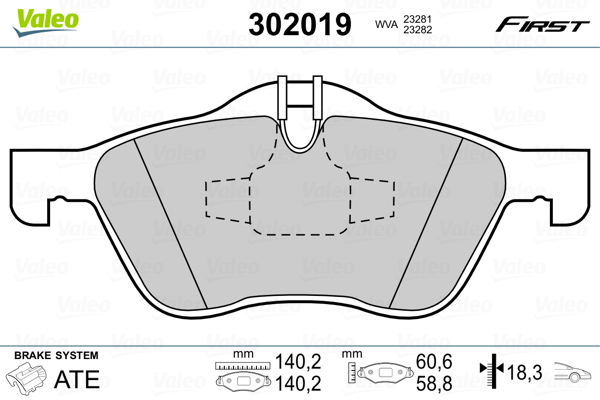 Placute frana VALEO 302019