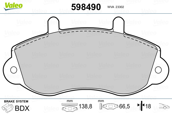 Placute frana VALEO 598490