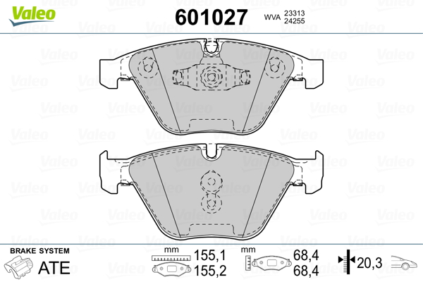Placute frana VALEO 601027
