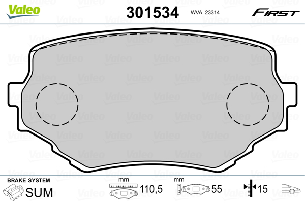 Placute frana VALEO 301534