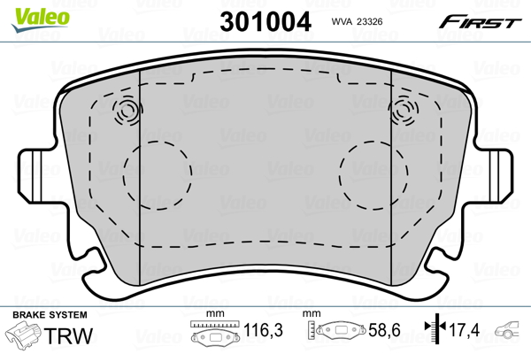 Placute frana VALEO 301004