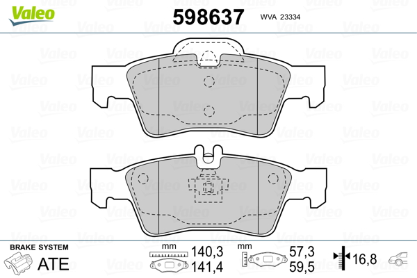 Placute frana VALEO 598637