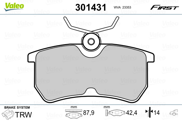 Placute frana VALEO 301431