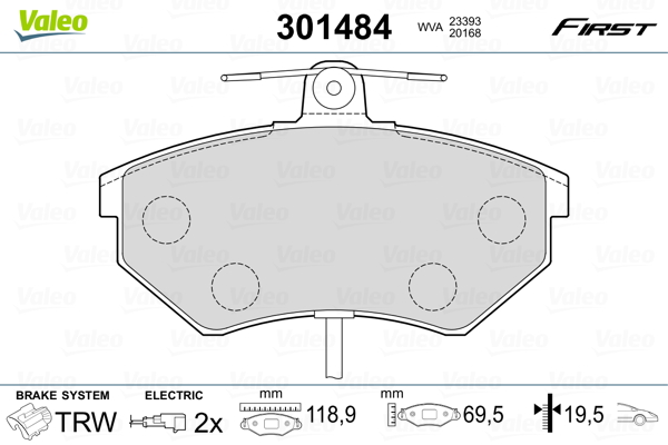 Placute frana VALEO 301484