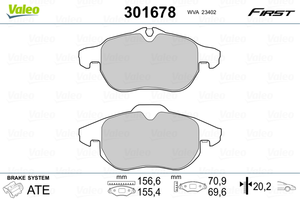 Placute frana VALEO 301678