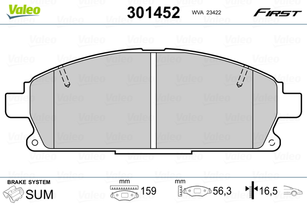Placute frana VALEO 301452