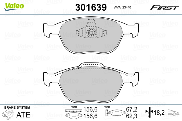 Placute frana VALEO 301639