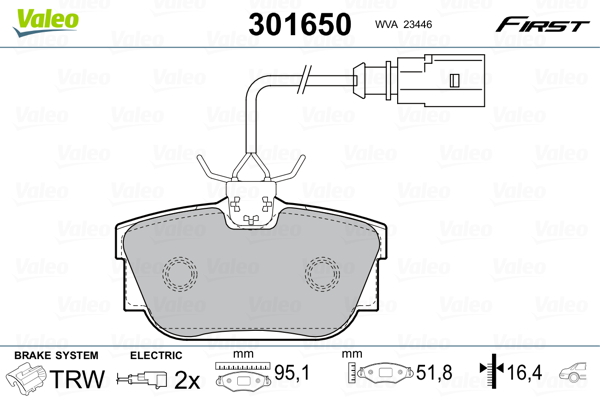 Placute frana VALEO 301650