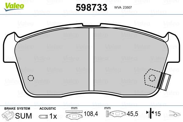 Placute frana VALEO 598733