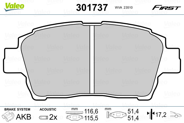 Placute frana VALEO 301737
