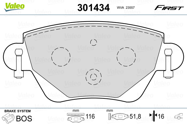 Placute frana VALEO 301434