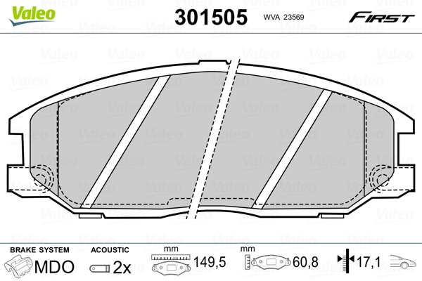 Placute frana VALEO 301505