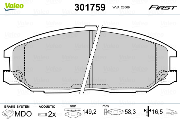 Placute frana VALEO 301759
