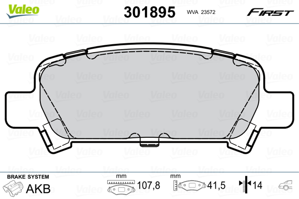 Placute frana VALEO 301895