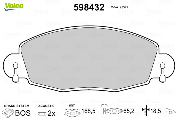 Placute frana VALEO 598432