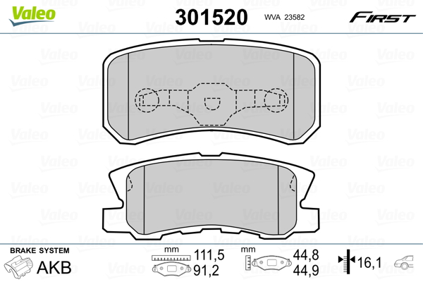 Placute frana VALEO 301520