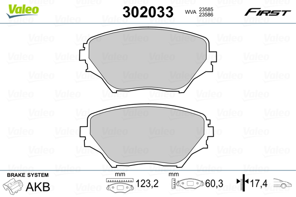 Placute frana VALEO 302033