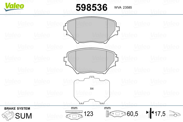 Placute frana VALEO 598536