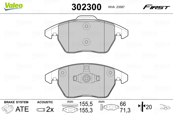 Placute frana VALEO 302300