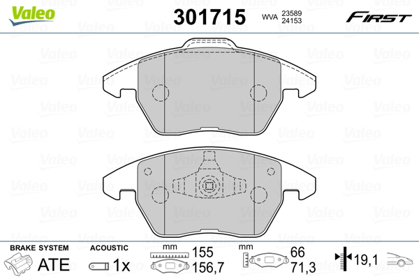 Placute frana VALEO 301715