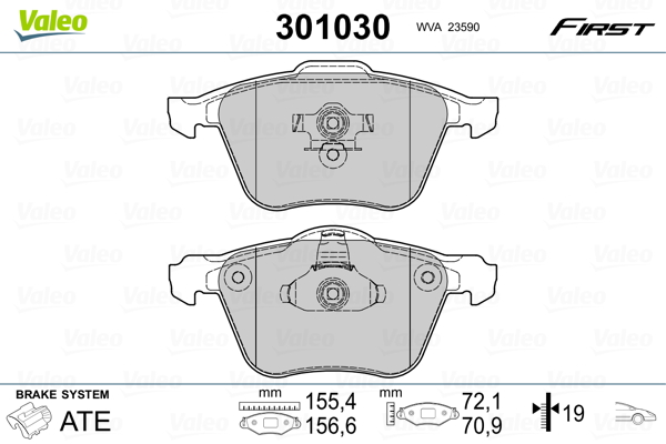 Placute frana VALEO 301030