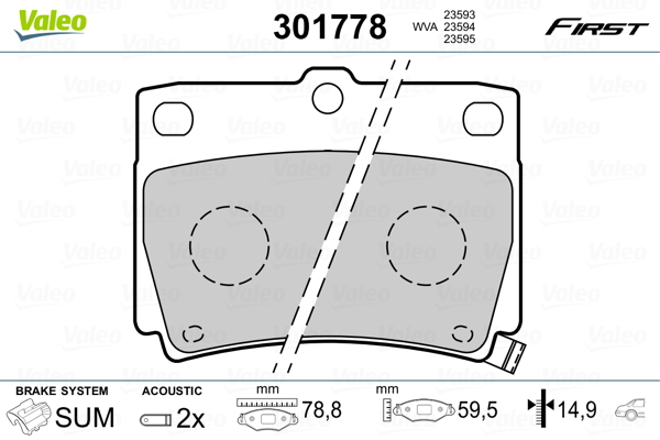 Placute frana VALEO 301778