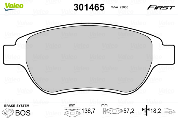 Placute frana VALEO 301465