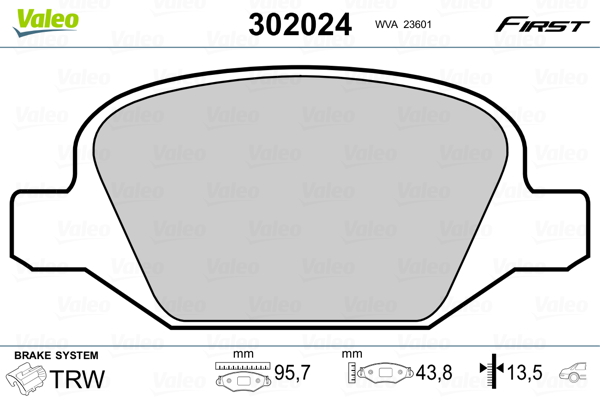Placute frana VALEO 302024
