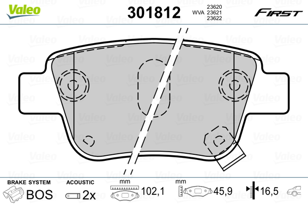 Placute frana VALEO 301812