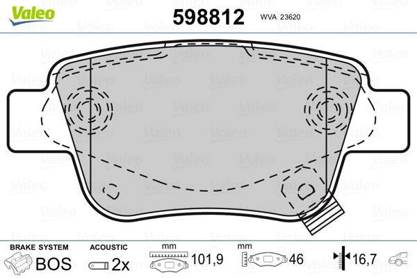 Placute frana VALEO 598812