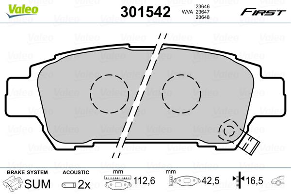 Placute frana VALEO 301542