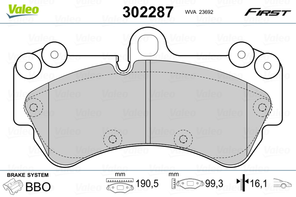 Placute frana VALEO 302287