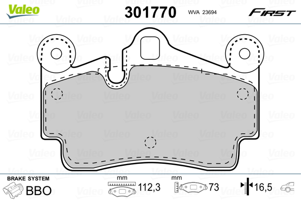 Placute frana VALEO 301770