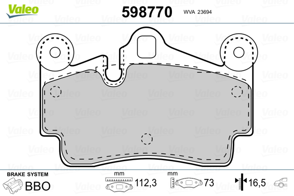 Placute frana VALEO 598770
