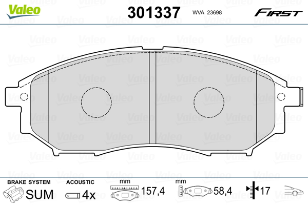 Placute frana VALEO 301337