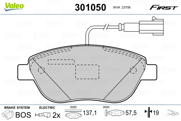 Placute frana VALEO 301050
