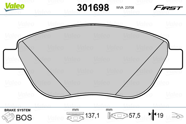 Placute frana VALEO 301698