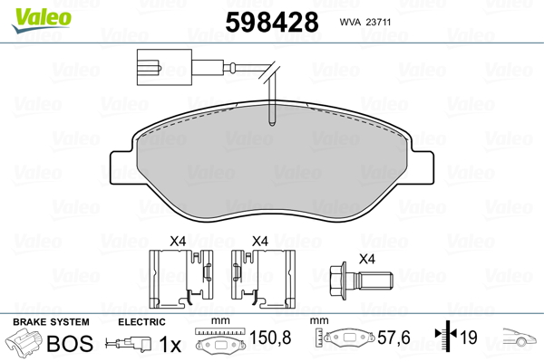 Placute frana VALEO 598428