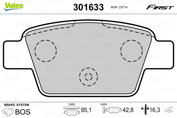 Placute frana VALEO 301633