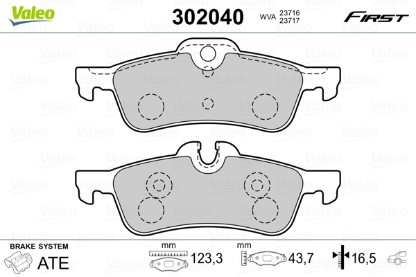 Placute frana VALEO 302040