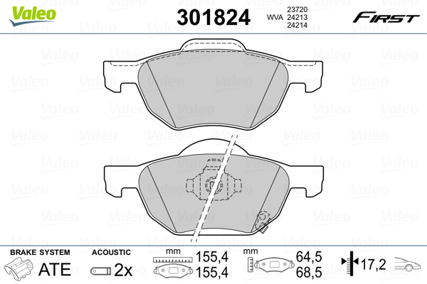 Placute frana VALEO 301824