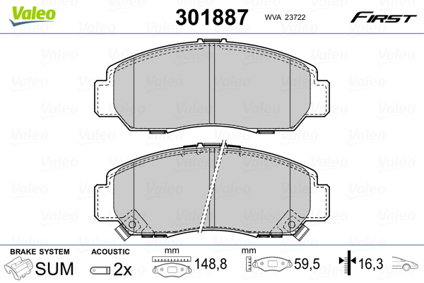 Placute frana VALEO 301887
