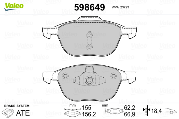 Placute frana VALEO 598649